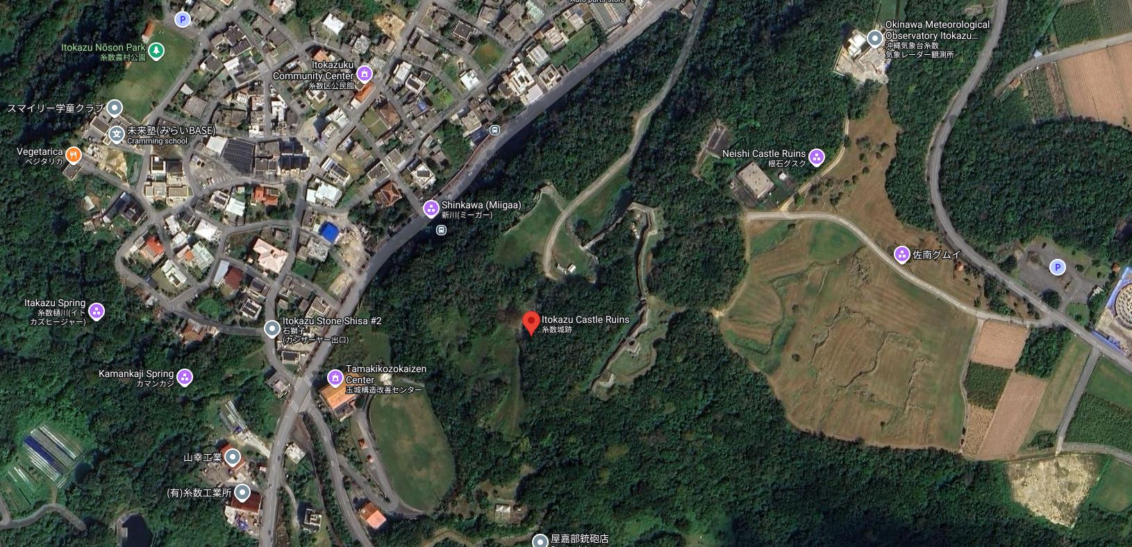 Itokazu Castle Satellite Map