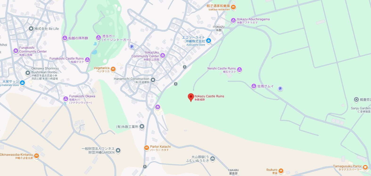 Itokazu Castle Road Map
